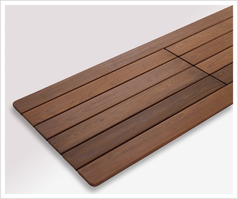 Bad-Holzmatte PINNE Thermoholz | Badvorleger aus Holz für Bad, Dusche und Sauna