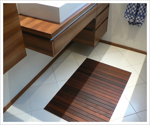 Teakholz Badematte 60x40 Cm - Rutschfeste Duschmatte Für Innen & Außen